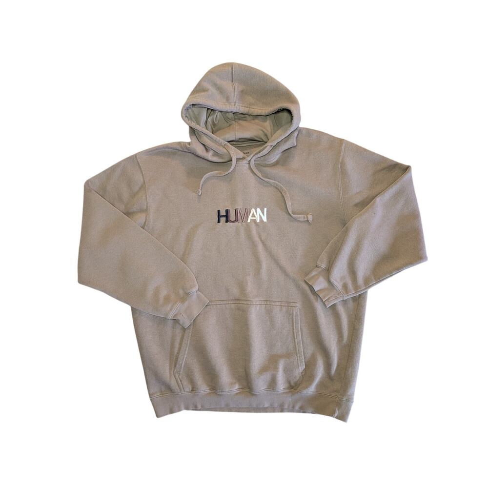 Wear The Peace Unisex Sweatshirts, Brown Lightweight "HUMAN" Hoodie, Sz XL